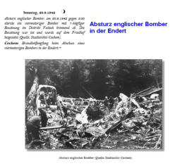 Absturz englischer Bomber in der Endert