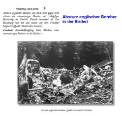 Absturz englischer Bomber in der Endert